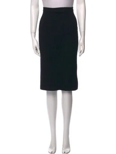 Pre-owned Wardrobe.nyc Raw-edge Trim Knee-length Skirt In Black