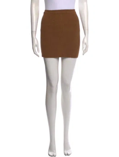 Pre-owned Wardrobe.nyc Raw-edge Trim Mini Skirt In Brown