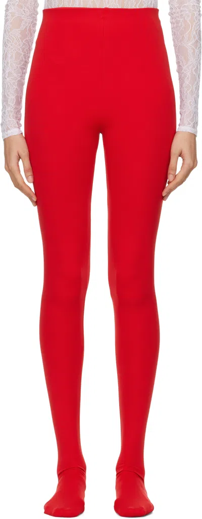 WARDROBE.NYC RED OPAQUE LEGGINGS