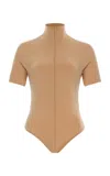 Wardrobe.nyc Rhw Short Sleeve Bodysuit In Neutral