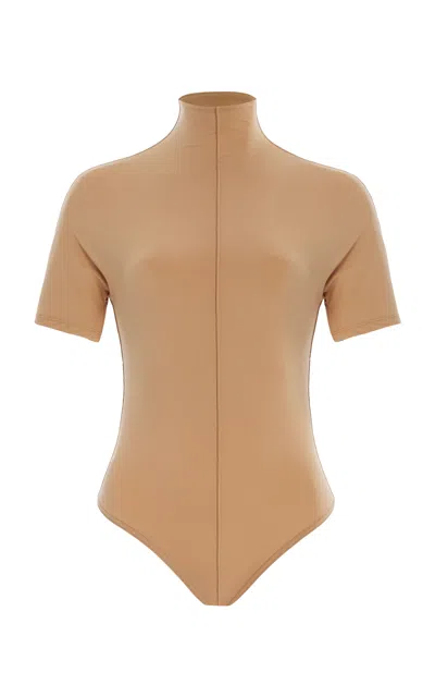 Wardrobe.nyc Rhw Short Sleeve Bodysuit In Neutral