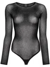 Wardrobe.nyc Rhw Web Bodysuit Clothing In Schwarz
