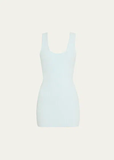 Wardrobe.nyc Ribbed Body-con Knit Mini Dress In Ice Blue