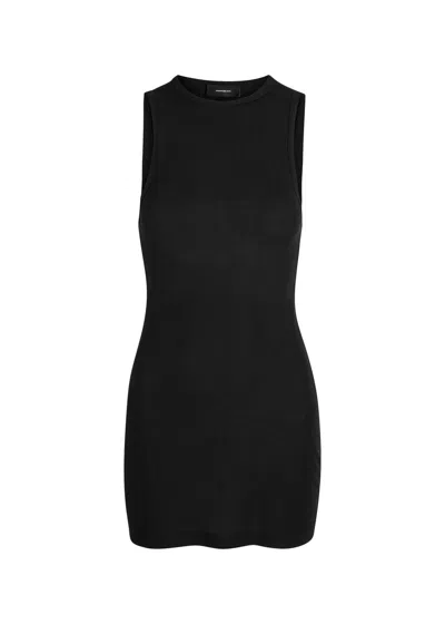 Wardrobe.nyc Ribbed Cotton-blend Tunic Tank In Black