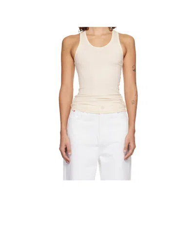 Wardrobe.nyc Ribbed Knit Low Crew Neck Vest In White