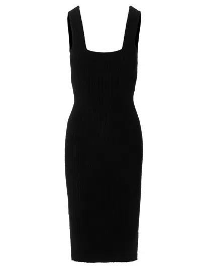 Wardrobe.nyc Ribbed Knit Midi Dress In Black