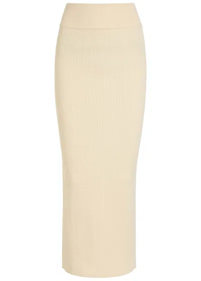 Wardrobe.nyc Ribbed Knit Midi Skirt In White