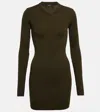 Wardrobe.nyc Ribbed-knit Wool Minidress In Green