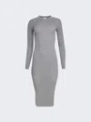 Wardrobe.nyc Gray Long Sleeve Midi Dress In Grey