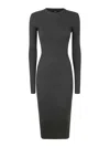 Wardrobe.nyc Ribbed Long Sleeve Dress In Grey