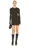 Wardrobe.nyc Ribbed Long Sleeve Mini Dress In Military