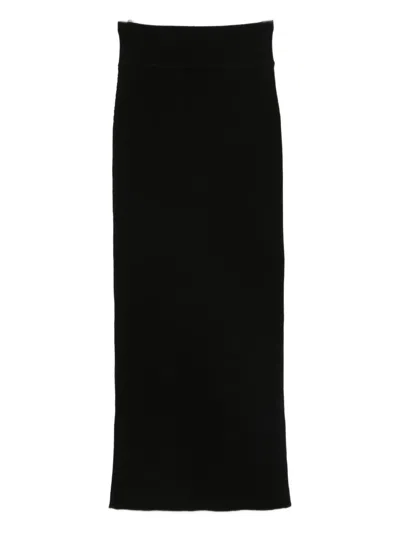 Wardrobe.nyc Ribbed Midi Skirt In Black