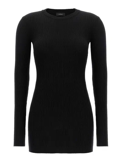 Wardrobe.nyc Rib-knit Wool Minidress In Black