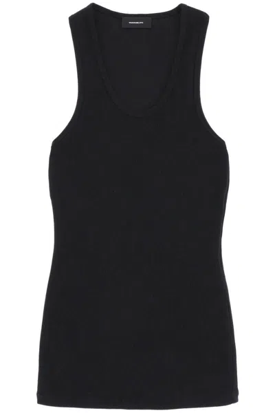 Wardrobe.nyc Ribbed Sleeveless Top With In Black