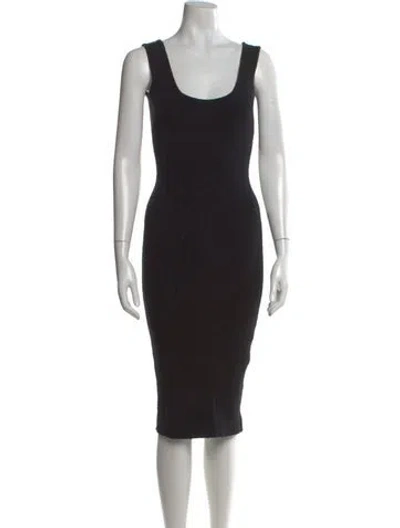 Pre-owned Wardrobe.nyc Scoop Neck Midi Length Dress In Black