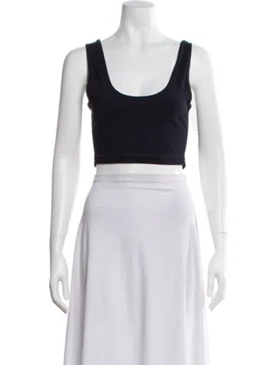 Pre-owned Wardrobe.nyc Scoop Neck Sleeveless Crop Top In Blue