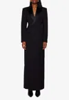 Wardrobe.nyc Black Tailored Satin-lapels Long Coat In Black