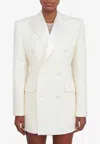 Wardrobe.nyc White Blazer Virgin Wool Mini Dress In Off-white