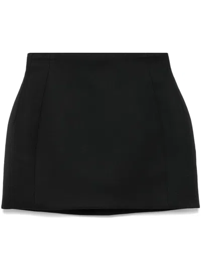 Wardrobe.nyc Sculpted Wool-blend Mini Skirt In Black
