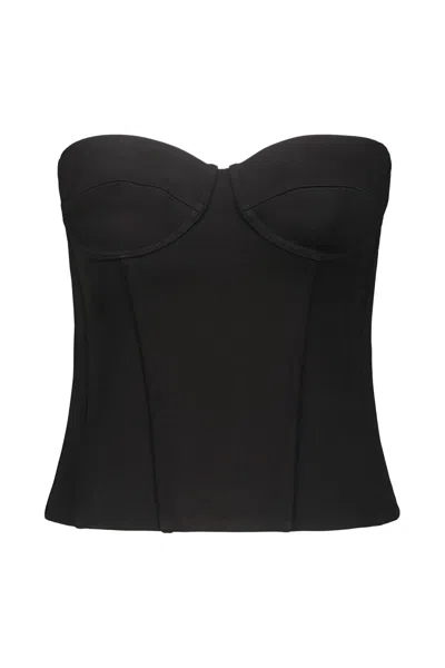 Wardrobe.nyc Black Semi Matte Bustier Tank Top