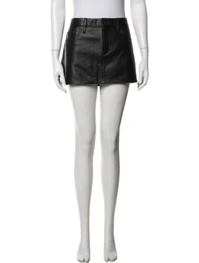 Pre-owned Wardrobe.nyc Shearling Mini Skirt In Black