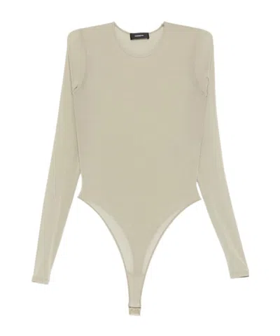 Wardrobe.nyc Sheer Bodysuit In Brown