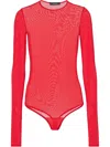 Wardrobe.nyc Wardrobe. Nyc Sheer Mesh Bodysuit In Red