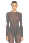 Wardrobe.nyc Sheer Bodysuit In Slate