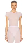 Wardrobe.nyc Sheer Cap Sleeve Bodysuit