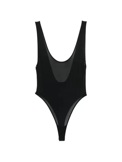 Wardrobe.nyc Sheer Tank Bodysuit In Black