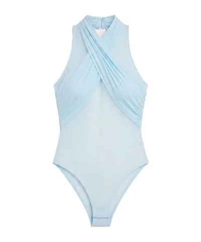 Wardrobe.nyc Sheer Tank-style Bodysuit In Blue