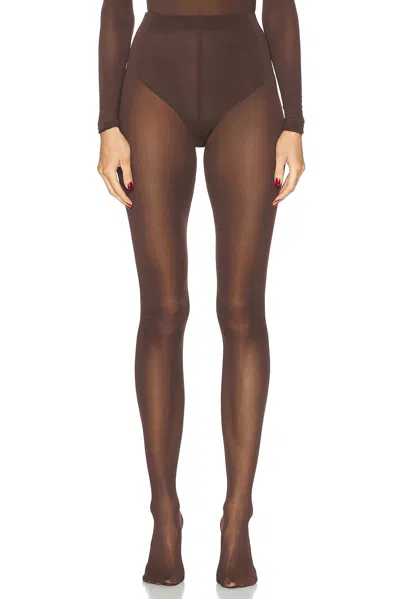Wardrobe.nyc Sheer Stretch Viscose Tights In Brown