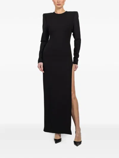 Wardrobe.nyc Shoulder-pad Maxi Dress In Black