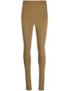 Wardrobe.nyc Ankle-zip High-waist Leggings In Brown