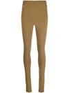 Wardrobe.nyc Ankle-zip High-waist Leggings In Brown