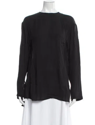 Pre-owned Wardrobe.nyc Silk Crew Neck Top In Gray