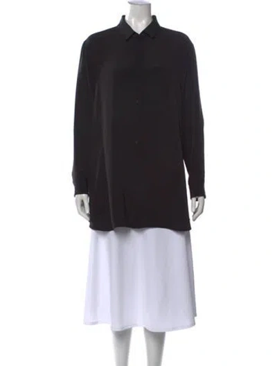 Pre-owned Wardrobe.nyc Silk Long Sleeve Button-up Top W/ Tags In Black