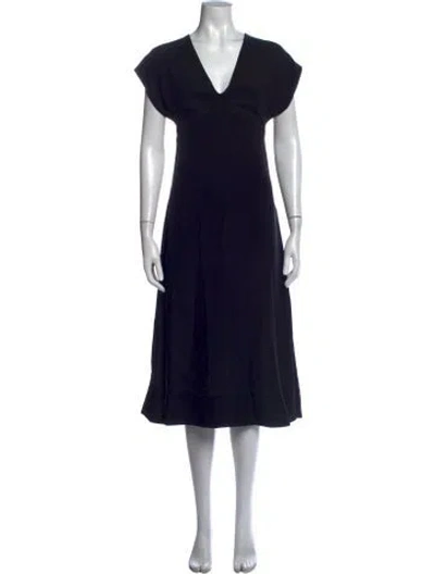 Pre-owned Wardrobe.nyc Silk Midi Length Dress In Black