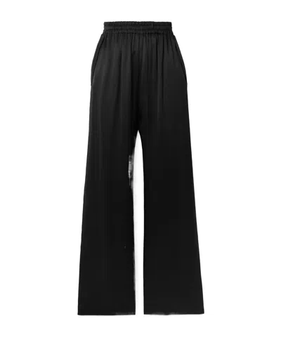 Wardrobe.nyc Silk-satin Wide-leg Pants In Black