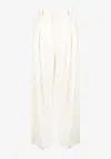 Wardrobe.nyc Low-rise Wide-leg Wool Pants In Ivory