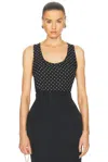 Wardrobe.nyc Silk Tank Top In Black Polka Dot