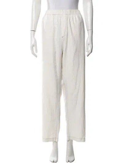 Pre-owned Wardrobe.nyc Silk Wide Leg Pants In Neutrals