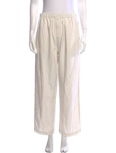 Pre-owned Wardrobe.nyc Silk Wide Leg Pants In Neutrals