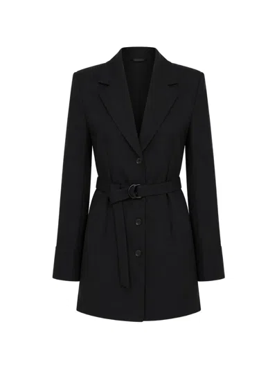 Wardrobe.nyc Single-breasted Shirt Midi Dress In Black