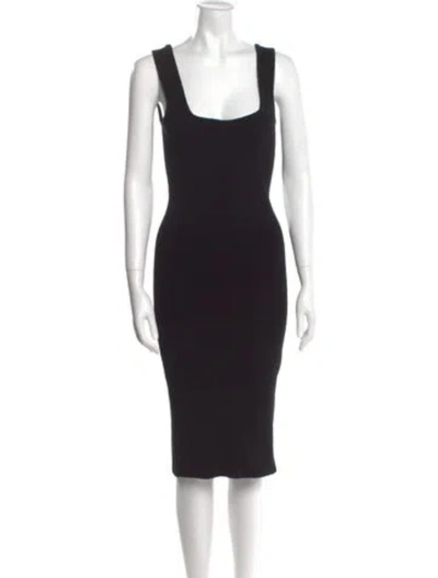 Pre-owned Wardrobe.nyc Square Neckline Midi Length Dress In Black
