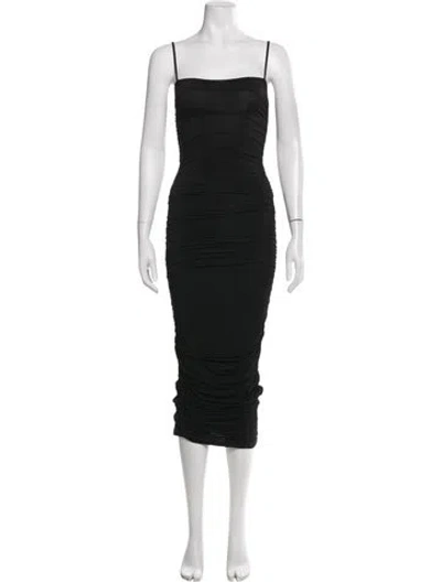 Pre-owned Wardrobe.nyc Square Neckline Midi Length Dress In Black