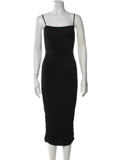 Pre-owned Wardrobe.nyc Square Neckline Midi Length Dress In Blue