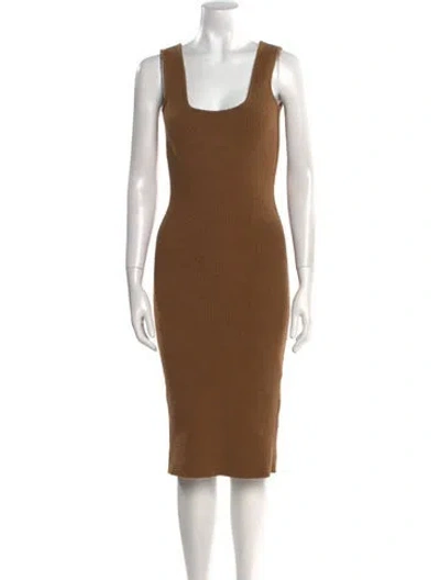 Pre-owned Wardrobe.nyc Square Neckline Midi Length Dress In Brown
