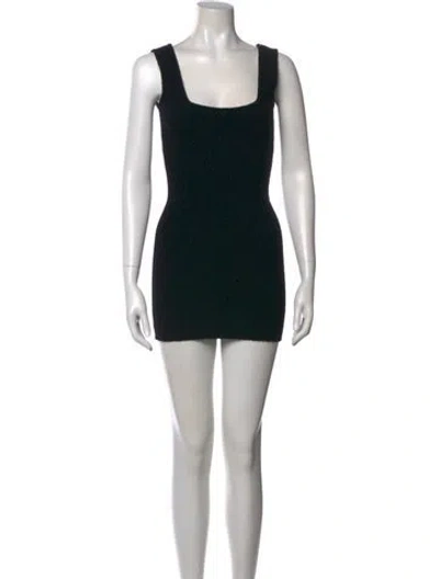 Pre-owned Wardrobe.nyc Square Neckline Mini Dress In Black
