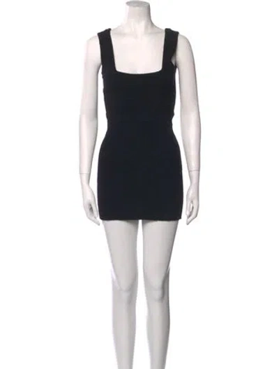 Pre-owned Wardrobe.nyc Square Neckline Mini Dress In Black